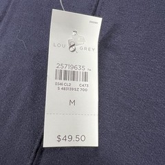 Lou & Grey Cowl Neck Pullover Shirt Womens Medium Relaxed Fit Short Sleeve Top
