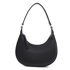 Women Crescent Hobo Bag Leather Shoulder Handbag Moon Underarm Purse Black