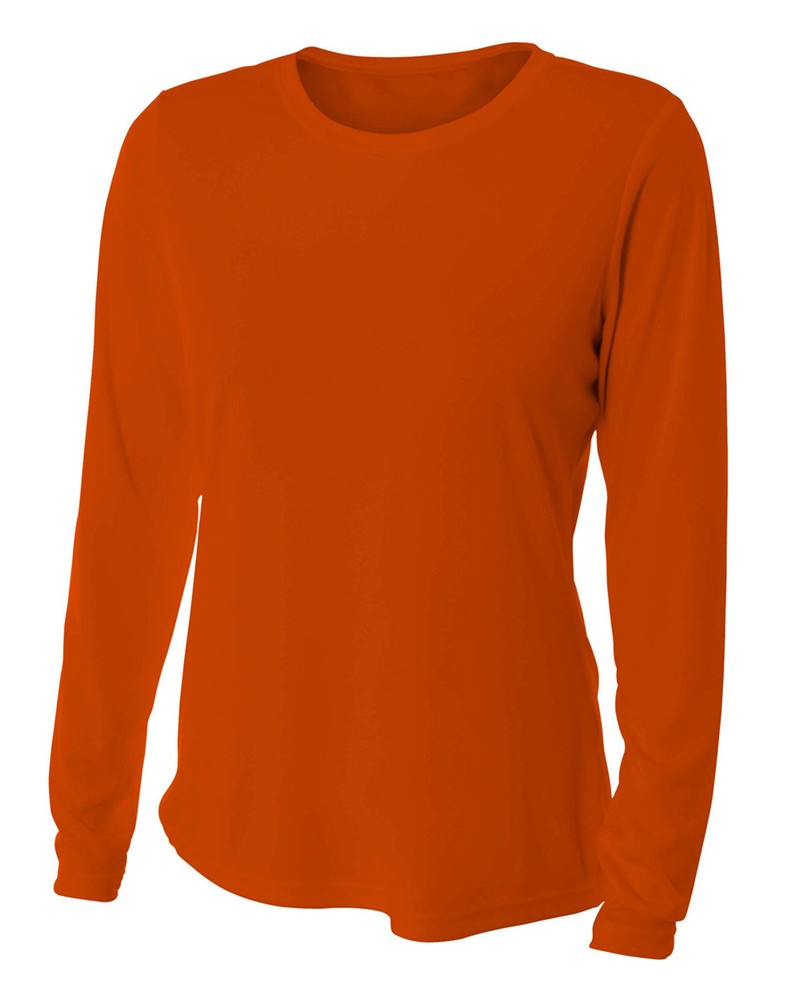 A4 NW3002 Ladies Long Sleeve Moister Wicking Cooling Performance Crew Shirt