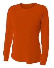 A4 NW3002 Ladies Long Sleeve Moister Wicking Cooling Performance Crew Shirt