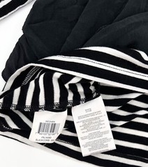 BCBG Maxaria Shirt Womens XXS Extra Extra Small Black Striped Silk Overlay