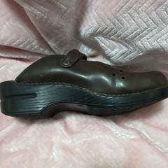 Dansko Merrie Mary Jane Brown Leather Open back Slip on Mule Clog Women 9.5 40