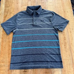 Under Armour The Playoff Polo Shirt Sz M Grey W/ Stripe Active Golf