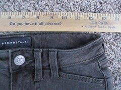 Aeropostale Jeans Womens 000 Black Mid Rise Kick Crop Raw Hem Flap Pockets 24×23