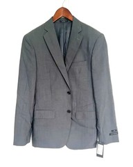 John Varvatos Men’s Gaia Tailored Jacket in Pearl Gary 38R