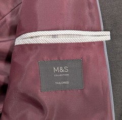 M&S Collection Blazer Jacket Mens UK 48 Charcoal Black Tailored Fit