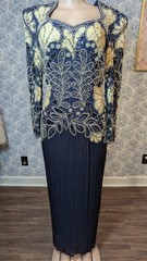 Nite Line Vintage Silk Sequin Beaded Evening Gown 100% Silk