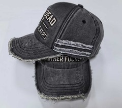 “Ain’t Dead Yet” Distressed Washed Black Baseball Cap | Embroidered Dad Hat