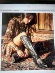 Old Gringo Bridgette Tall Women’s Black Leather Knee High Western Boots 9