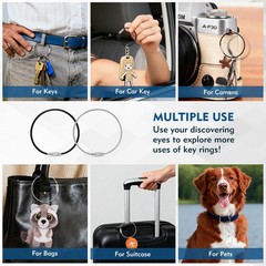 10× Stainless Steel Wire Keychains Cable Key Rings Loop Screw Lock Outdoor 6″ US