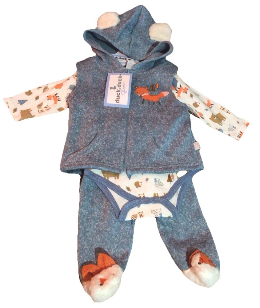 Duck Duck Goose 3-Piece Outfit – 0-3 Months NWT