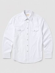 Stetson Western Snap-Front Poplin Shirt In Optic White Men’s M $95