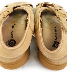 Earth Shoe Cedar Sandals Brown Tan Leather Hook & Loop Women’s 7 US EUC