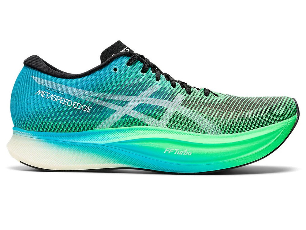 Men’s Asics Metaspeed Edge+, Black/New Leaf, 11.5 D Medium US