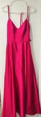 Jules & Cleo Pink Solid V-Neck Spaghetti Strap Long Maxi Dress Women’s 8