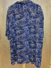 Mens Chaps XXL Blue Tropical Print Short Sleeve Blue And Multi Color