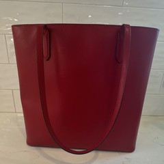 Kate Spade New York Red Large Tote Shoulder Strap Open Top Lined Tassel