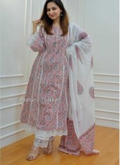 Women Viscose Rayon Kurta Pant Dupatta Set