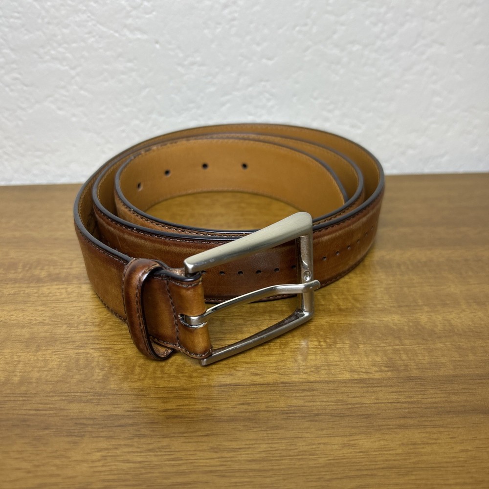 Magnanni Tan Men’s Leather Dress Belt Size 40 Made In Spain 1158