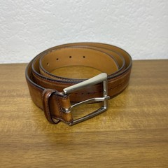 Magnanni Tan Men’s Leather Dress Belt Size 40 Made In Spain 1158