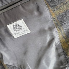 Richard James Savile Row Blazer 40r Full Canvas Gray Checked Flannel