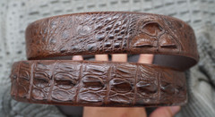 W 1.3 ” – Brown Genuine CROCODILE Hornback LEATHER Skin Men’s Belt #R26