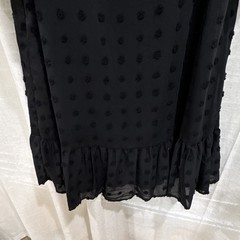 Pinup Fashion Women’s Black Polka Dot Shift Knee Dress Ruffle Sheer 20W