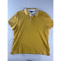 Michael Kors Polo Shirt Mens Large Yellow CS2512720B Short Sleeve Tipped Logo