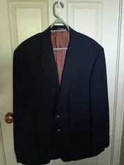 Alexandre London Savile Row Navy Wool Blazer 50in Chest Gold Crest 2-Button