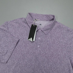 Adidas Ultimate365 Mini Bunker Geometric Polo Shirt Men’s Size XL Powder Plum