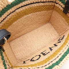LOEWE Tote Bag Font Stripe Medium 2Way A685B61X04 Raffia Natural /352752