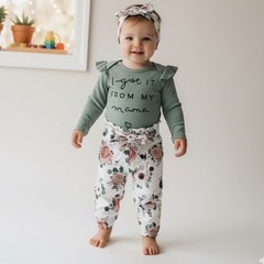I Got It From My Mama Floral Baby Outfit 0–3M | 3-Piece Set