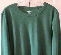 Dark Green Emerald Cotton Jersey Scoop Neck Long Sleeve T-shirt XL 2X XXL 3X 4X