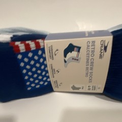Crane Retro Men’s Crew Socks 3-Pair Pack, Multicolor USA Patriotic Stars