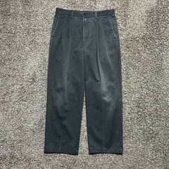 Vtg Sun Faded Pants Pleated Khakis Distressed Dockers 90s y2k Dark Gray 33×28