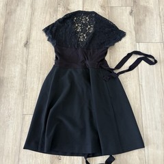 Diane von Furstenberg Women’s Black Floral Lace Wrap V-Neck Mini Dress Size 6