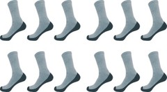 3 6 12 Pairs Men’s Grey Cotton Crew Socks Works Sports Size 9-11, 10-13, 13-15