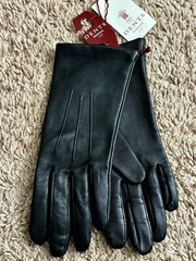 Dents Women’S Elizabeth Silk Lined Leather Gloves, Black, Size 7