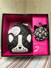Betsey Johnson Boston Terrier 2pc Backpack Set