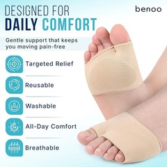 Metatarsal Pads for Men & Women – 1 Pair (2 Sleeves) Gel Cushions for Ball of