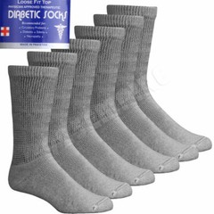 Lot Men’s Gray Circulatory Diabetic Crew Socks 9-11,10-13,13-15
