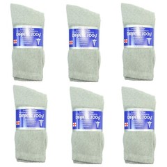 New Diabetic Crew Socks Circulatory Health Cotton Loose Fit Top 6 Pairs