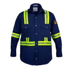Flame Resistant FR High Visibility Hi Vis 100%C Light Weight Shirt