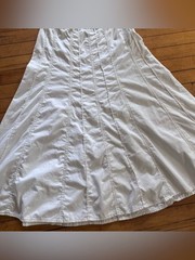 VTG Y2K Faded Glory Skirt 4/S Western Flare Midi Khaki belted white vintage 90s