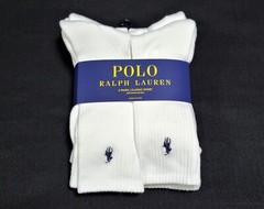 Polo Mens Ralph Lauren 6 Pair Crew Socks Classic Sport Cushioned Sz 6-12.5