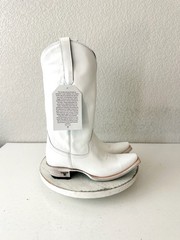 Lane EMMA JANE White Cowboy Boots Western Cowgirl Mid Calf Tall Snip Toe Sz 7