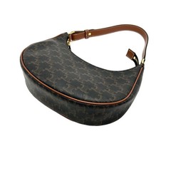 Celine Medium Ava Shoulder Bag Dark Brown Tan Triomphe Calfskin (zz062826p4r)
