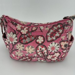 Vera Bradley On The Go Crossbody Bag Mod Floral Pink Quilted Hobo Purse