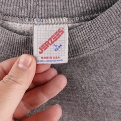 Vintage Jerzees Sweatshirt Mens Large Gray Raglan Blank Made in USA 80s 90s