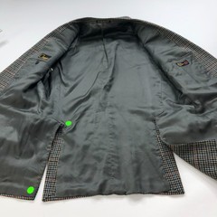 Ermenegildo Zegna Tessuto Houndstooth 44 Wool Sport Coat Beige Black PLS READ